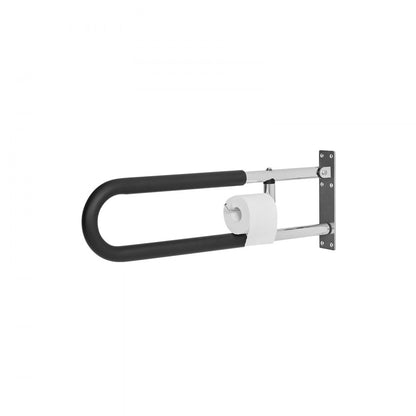VEVOR Folding Toilet Safety Rail 76.5 cm 136 kg Load Capacity with Paper Holder