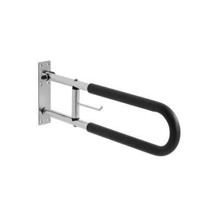 VEVOR Folding Toilet Safety Rail 76.5 cm 136 kg Load Capacity with Paper Holder