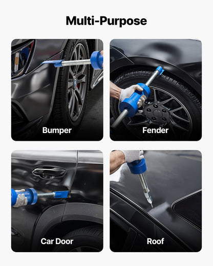 Dent Puller Kit, 5.9 kg 14-in-1 Slide Hammer Dent Removal Kit, Heavy-Duty Auto Body Truck Repair Automotive Damage Remover Tool Repair Frame with Carrying Case, Extension Rod, Non-Slip Handle