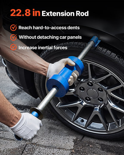 Dent Puller Kit, 5.9 kg 14-in-1 Slide Hammer Dent Removal Kit, Heavy-Duty Auto Body Truck Repair Automotive Damage Remover Tool Repair Frame with Carrying Case, Extension Rod, Non-Slip Handle