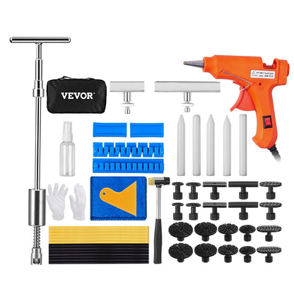 52-Piece Paintless Dent Repair Kit with 2-in-1 Slide Hammer, 1.8m