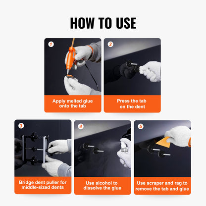 VEVOR 25 PCS Dent Removal Kit, Auto Body Paintless Dent Removal Tools Kit with Bridge