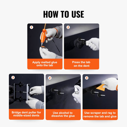 Comprehensive 25-Piece Paintless Dent Repair Kit with Bridge Puller and Glue Gun