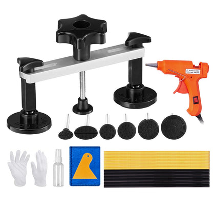Comprehensive 25-Piece Paintless Dent Repair Kit with Bridge Puller and Glue Gun