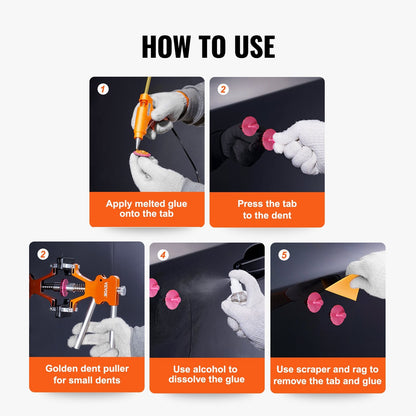 46-Piece Paintless Dent Repair Kit with Adjustable Golden Dent Lifter & Glue Gun