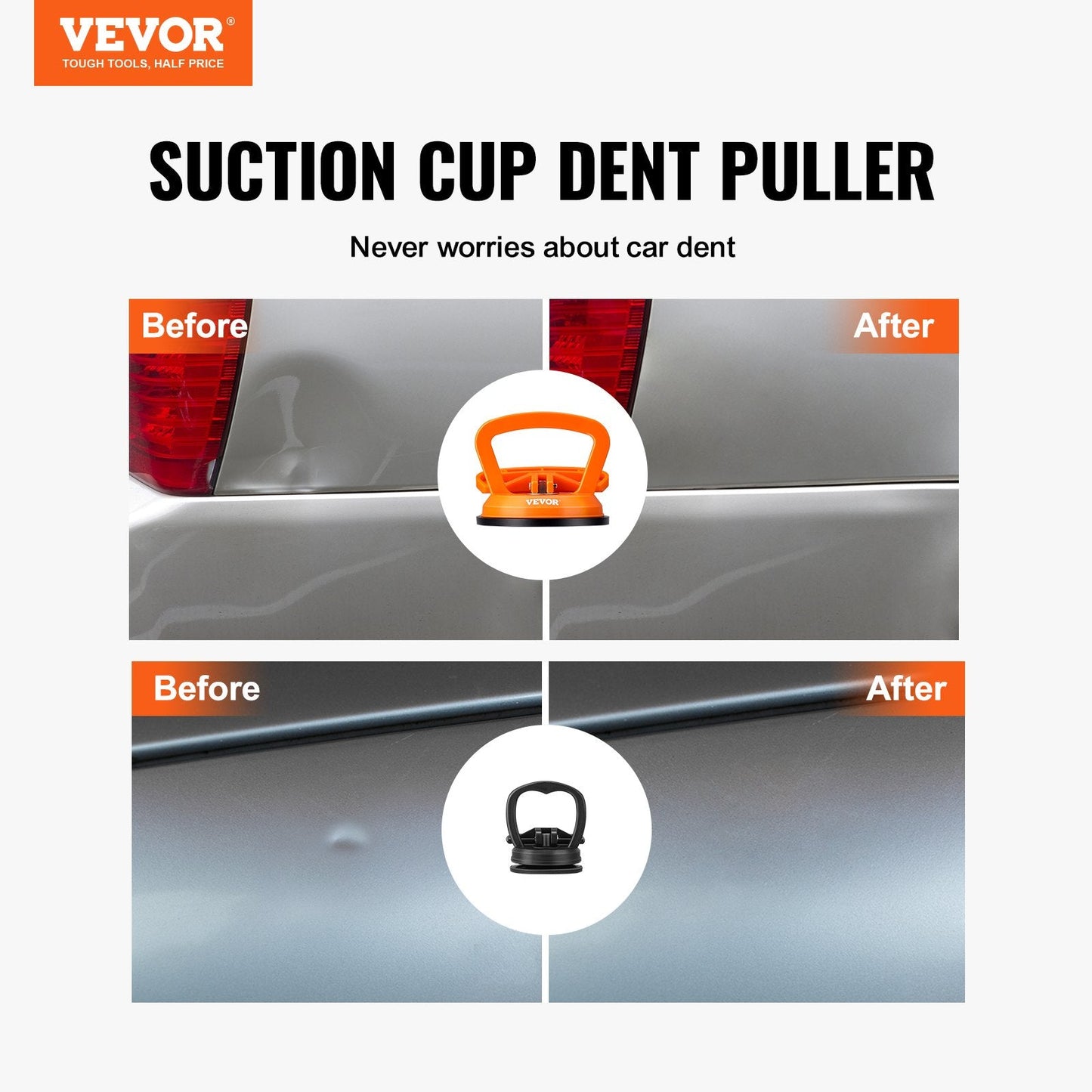 3-Piece Car Dent Remover Set with Strong Suction & Comfortable Handle