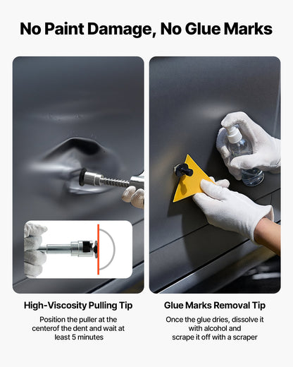 Dent Puller Kit, 61 PCS Paintless Dent Removal Kit with Golden Lifter, Slide Hammer T-Bar, Glue Gun, Auto Body Hail Damage Repair Remover Tools for Car Refrigerator Large Small Door Ding Repair