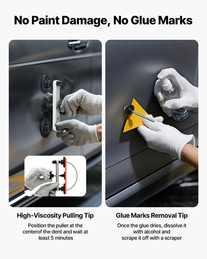 Dent Puller Kit, 60 PCS Paintless Dent Removal Kit with Golden Lifter, Bridge Puller, Rubber Hammer, Glue Gun, Auto Body Hail Damage Repair Remover Tools for Car Refrigerator Door Ding Repair