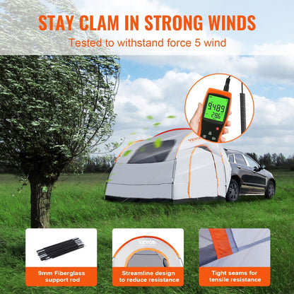 SUV Camping Tent Attachment, 2.4m x 2.4m, Fits 6-8 People, Waterproof & Windproof