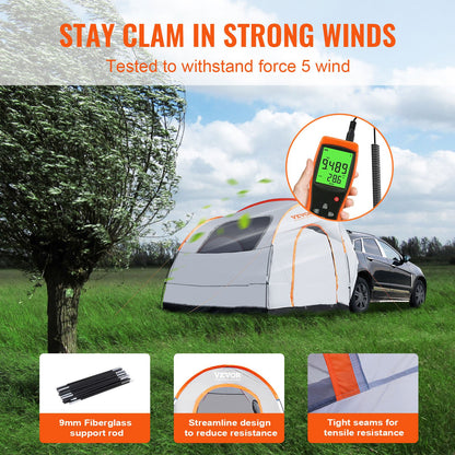VEVOR SUV Camping Tent, 8'-8' SUV Tent Attachment for Camping with Rain Layer and