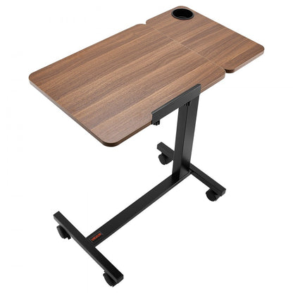 VEVOR Overbed Table Mobile Bed Side Desk with Flip Desktop Wheels & Cup Holder