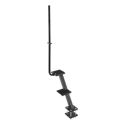 Boat Trailer Steps, 2-Step, Heavy-Duty Boat Trailer Steps with Handle, Non-Slip Surface, 3 Mounting Angle Options, Steel Ladder for 76.2 x 76.2/76.2 x 127/101.6 x 101.6 mm Frame, Bottom Mounting