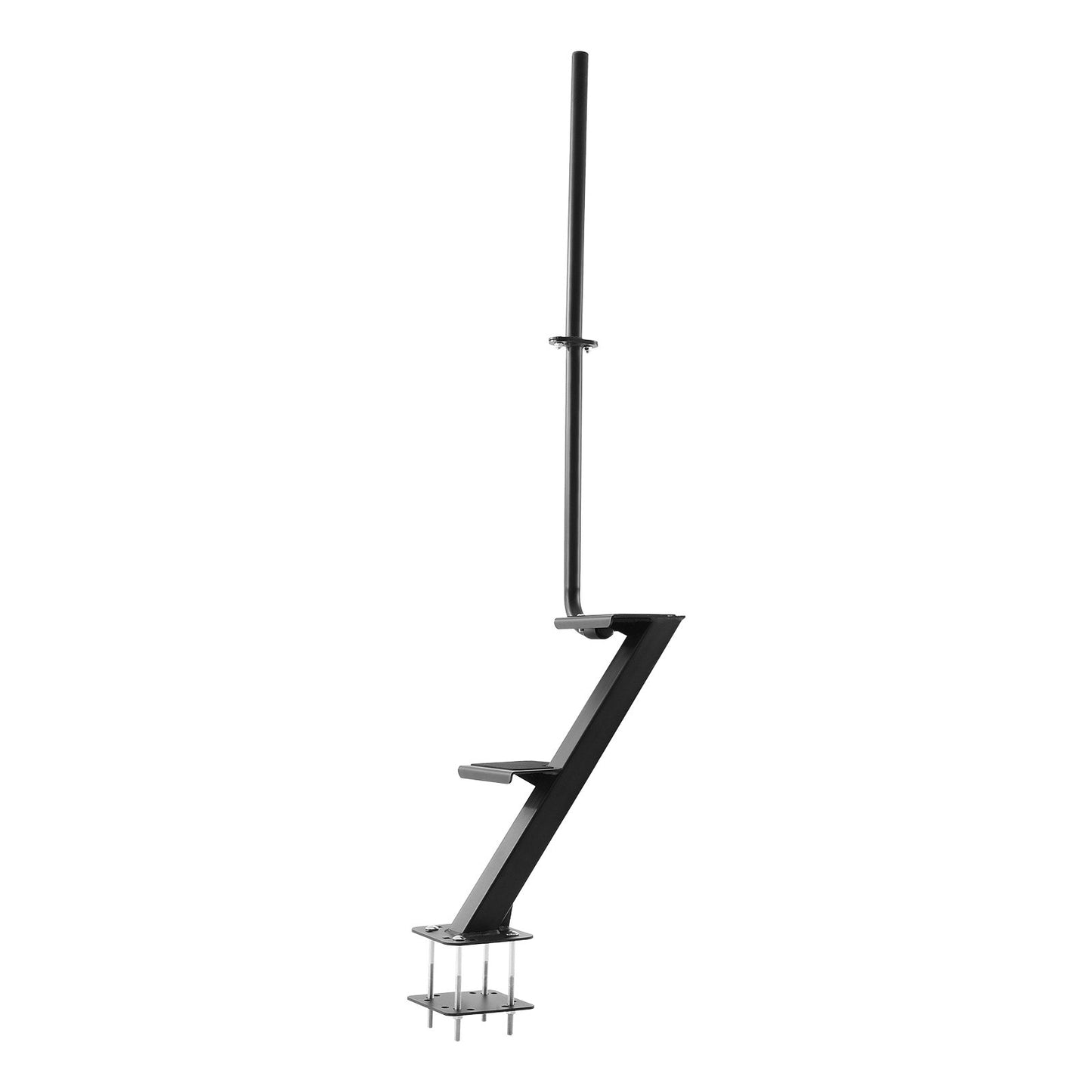Boat Trailer Steps, 2-Step, Heavy-Duty Boat Trailer Steps with Handle, Non-Slip Surface, 3 Mounting Angle Options, Steel Ladder for 76.2 x 76.2/76.2 x 127/101.6 x 101.6 mm Frame, Bottom Mounting