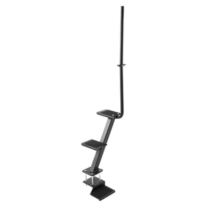 Boat Trailer Steps, 3-Step, Heavy-Duty Boat Trailer Steps with Handle, Non-Slip Surface, 3 Mounting Angle Options, Steel Ladder for 76.2 x 76.2/76.2 x 127/101.6 x 101.6 mm Frame, Bottom Mounting