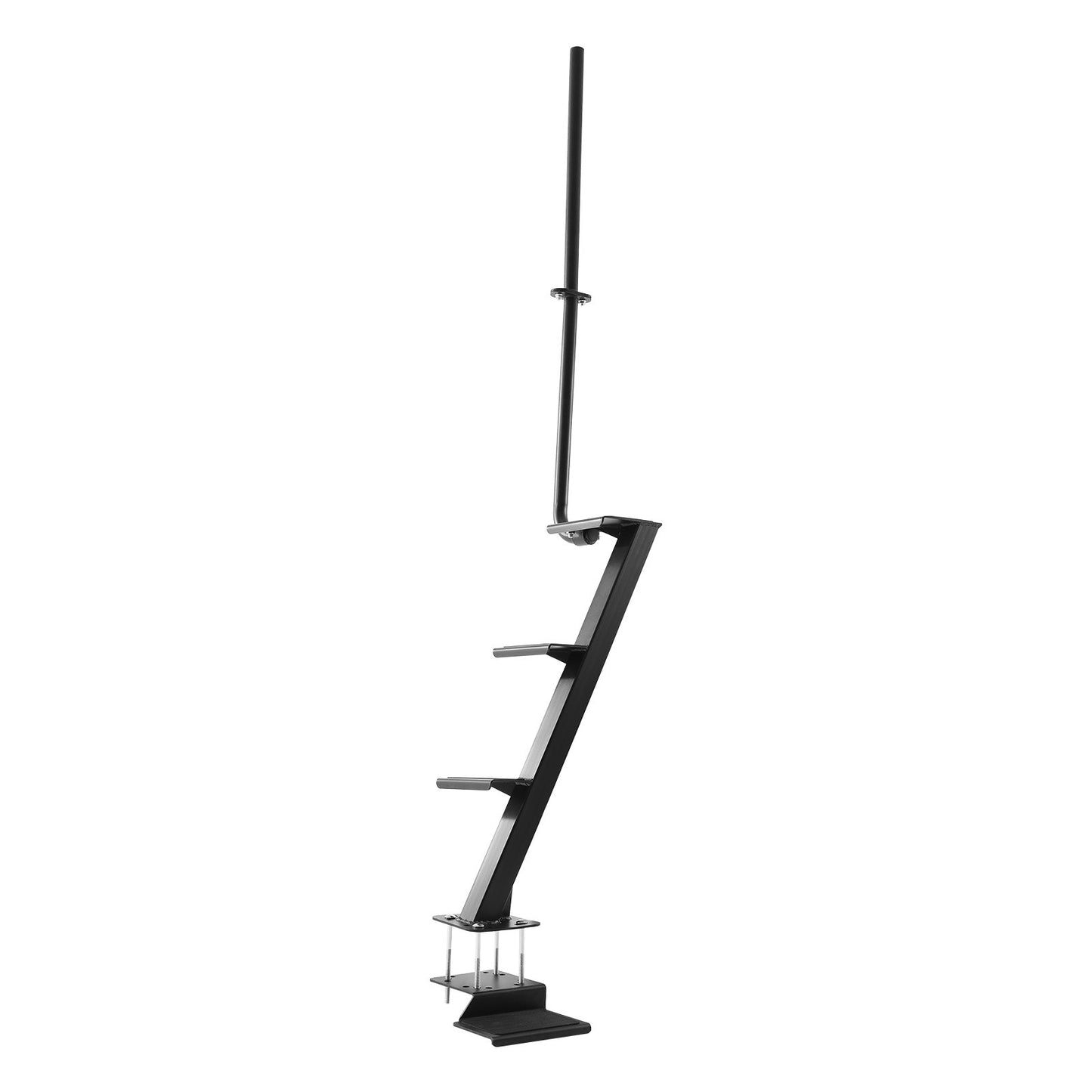 Boat Trailer Steps, 4-Step, Heavy-Duty Boat Trailer Steps with Handle, Non-Slip Surface, 3 Mounting Angle Options, Steel Ladder for 76.2 x 76.2/76.2 x 127/101.6 x 101.6 mm Frame, Bottom Mounting
