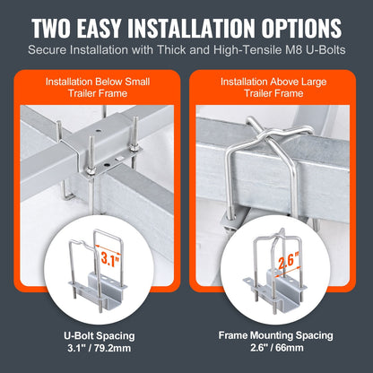 Adjustable 1.2M Boat Trailer Guides, Rustproof Steel, Set of 2