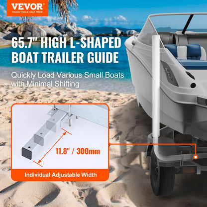 Adjustable 1.5M Boat Trailer Guide Poles - Rustproof Steel, 2PCS
