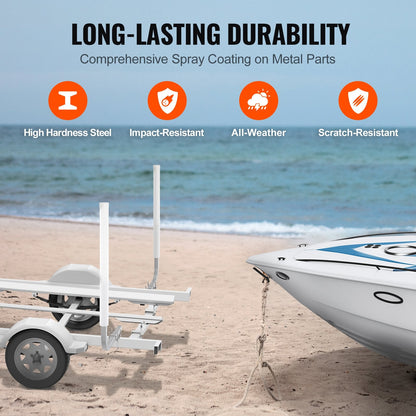 Adjustable 1.5M Boat Trailer Guide Poles - Rustproof Steel, 2PCS