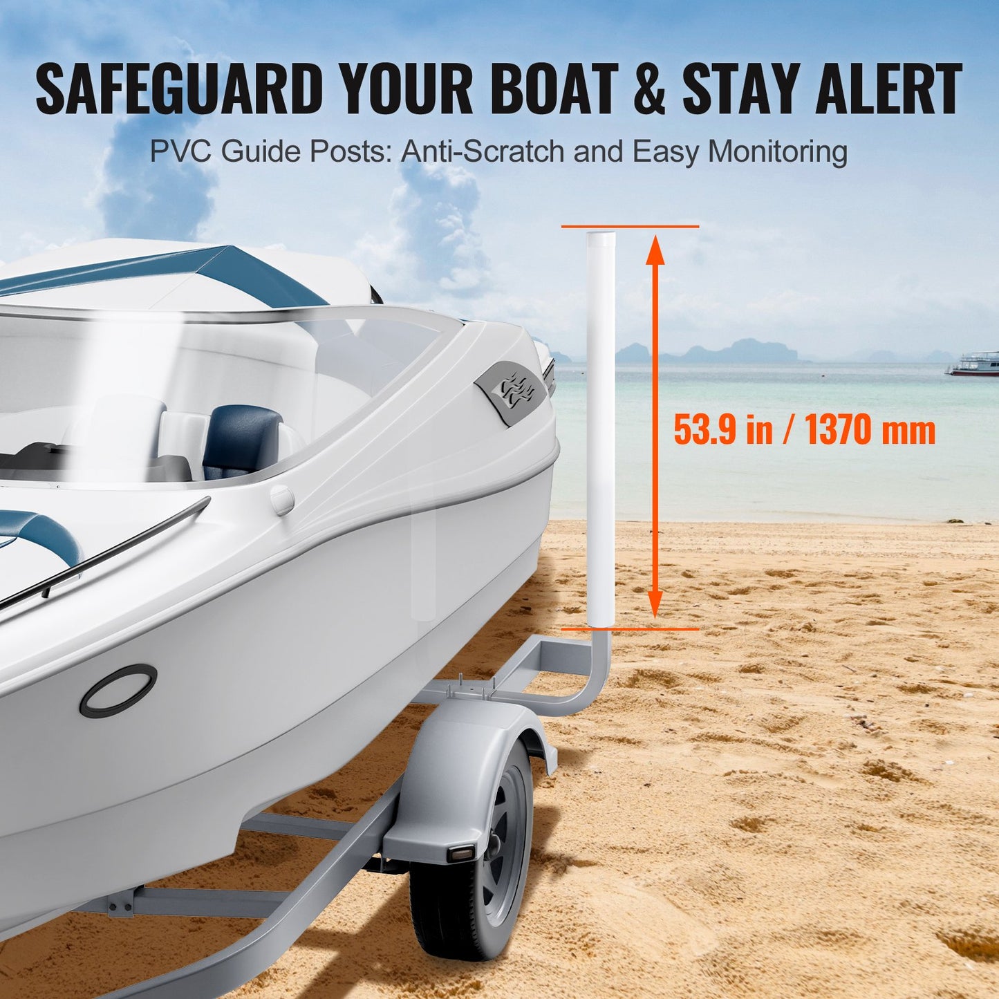 VEVOR Boat Trailer Guide, 1.5M Adjustable Design Trailer Guide Poles, 2PCS Rustproof