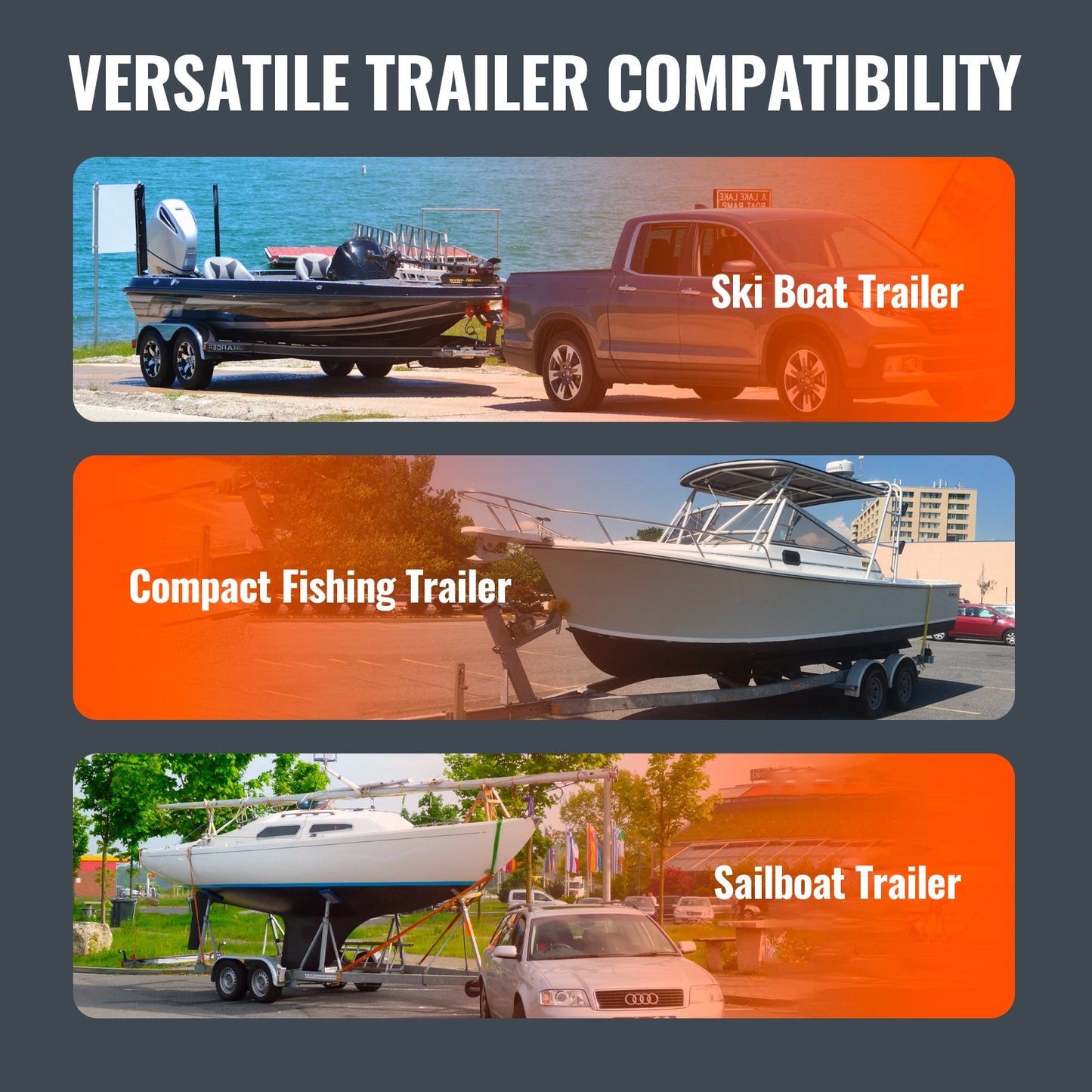 VEVOR Boat Trailer Guide, 1.5M Adjustable Design Trailer Guide Poles, 2PCS Rustproof