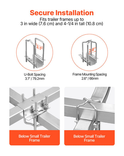 Boat Trailer Guide, 1670mm with LED Light Trailer Guide Poles, 2PCS High-Hardness Steel Guide-Ons, Wide Adjustable Trailers Guides with PVC Pipes, for Ski Boat, Fishing Boat, Sailboat Trailers