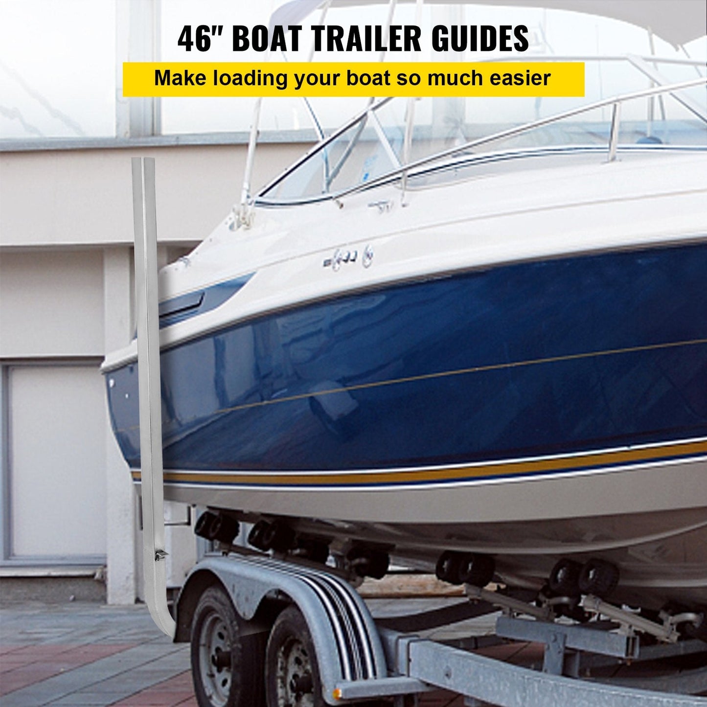 Adjustable Aluminum Boat Trailer Guides, 1.16m, Rust-Resistant, Sold in Pairs