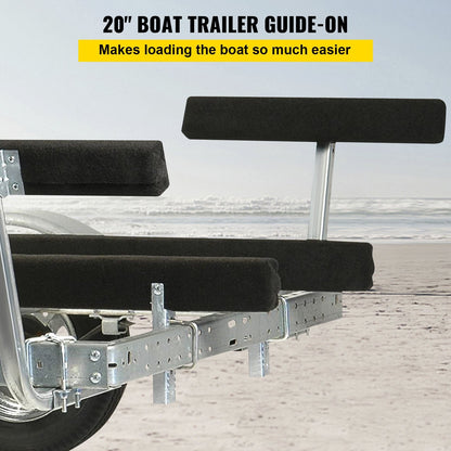 Steel Boat Trailer Guide-Ons with Carpet Padding, Adjustable & Easy Mount, 2 PCS
