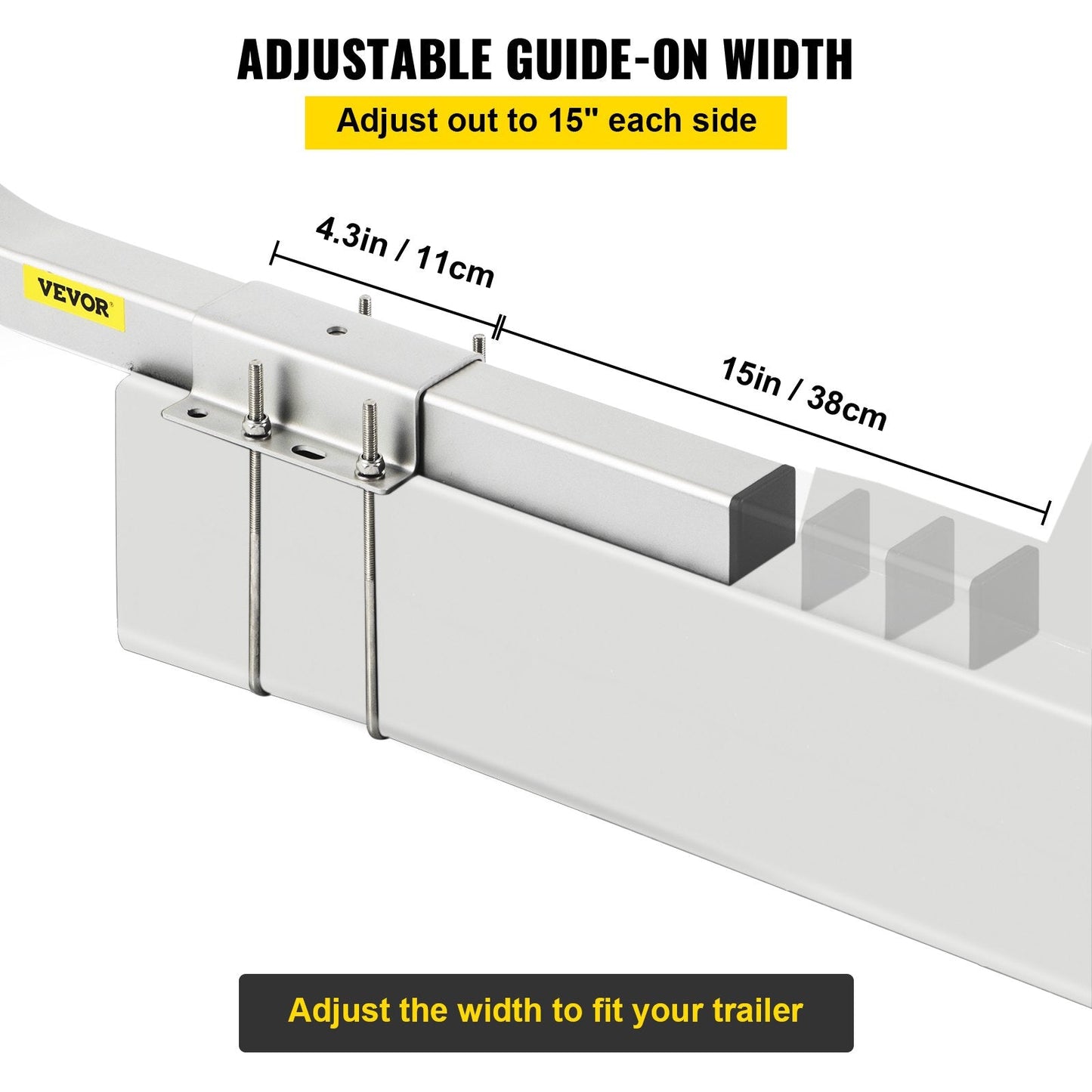 Steel Boat Trailer Guide-Ons with Carpet Padding, Adjustable & Easy Mount, 2 PCS