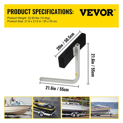 Steel Boat Trailer Guide-Ons with Carpet Padding, Adjustable & Easy Mount, 2 PCS