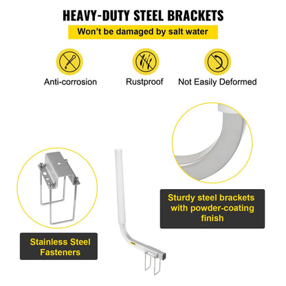Steel Boat Trailer Guide-ons, 0.55m with PVC Covers, Adjustable and Easy Mount