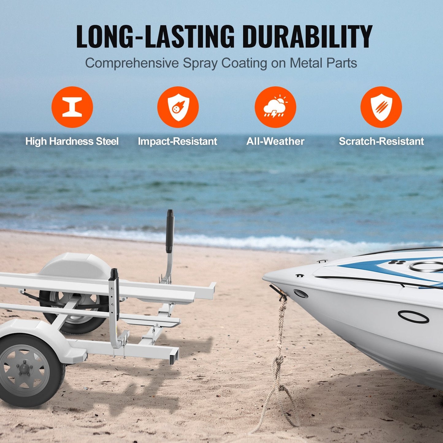 Adjustable 0.52m Boat Trailer Guide Poles, Rustproof Steel, Heavy Duty Design