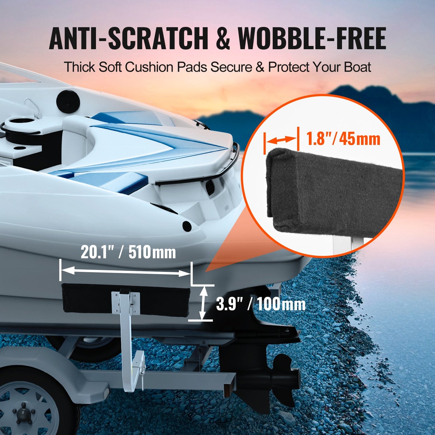 VEVOR Boat Trailer Guide, 0.7M Adjustable Design Short Bunk Guide-Ons, 2PCS Rustproof