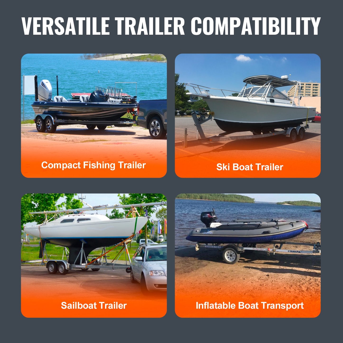 VEVOR Boat Trailer Guide, 0.7M Adjustable Design Short Bunk Guide-Ons, 2PCS Rustproof