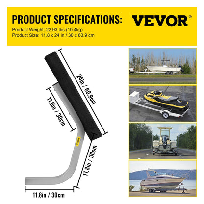Steel Boat Trailer Guide-ons, 0.6m, Adjustable, Heavy-Duty with Mounting Kit