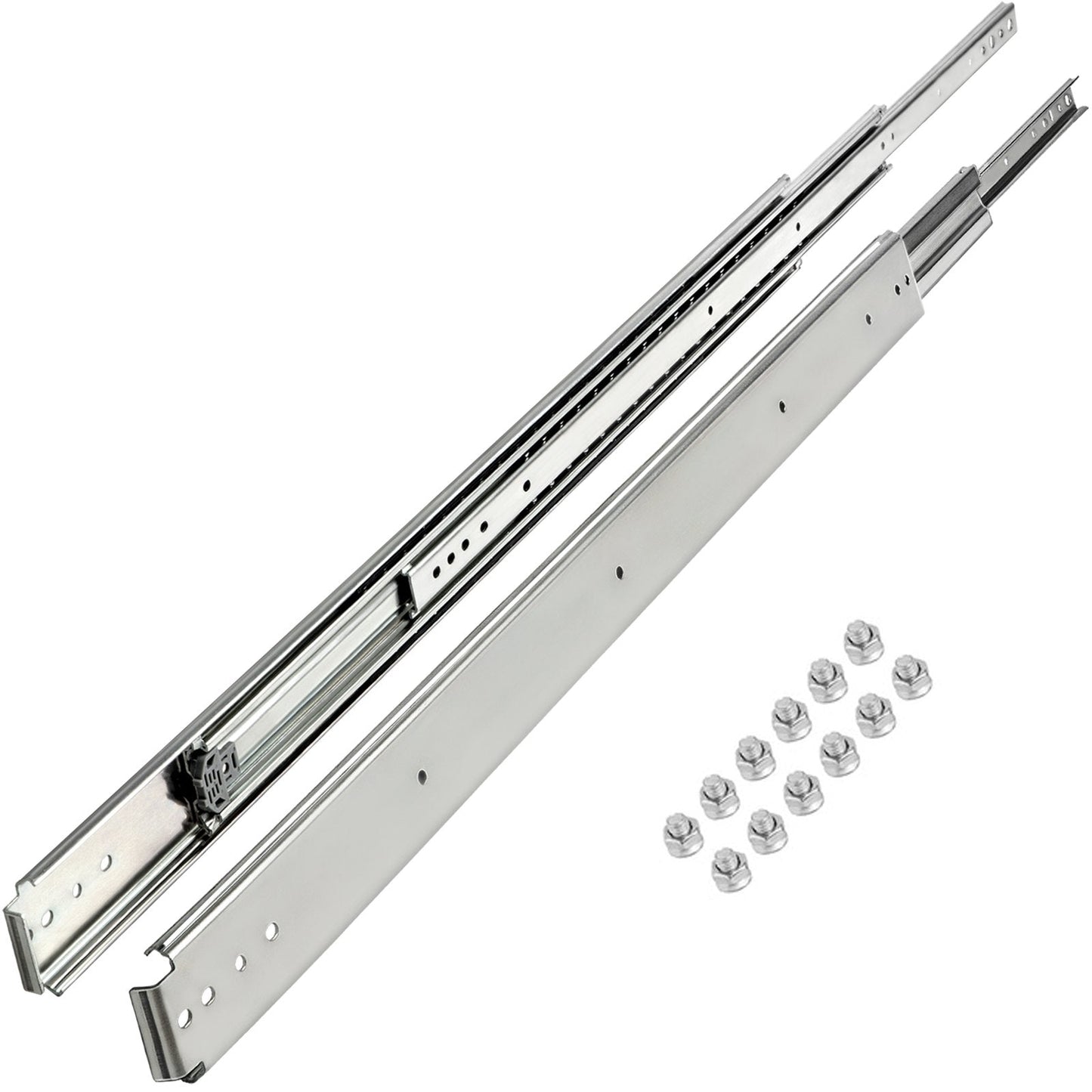 Soft Close Drawer Slides, 132 cm Full Extension, 225 kg Load Capacity, Steel