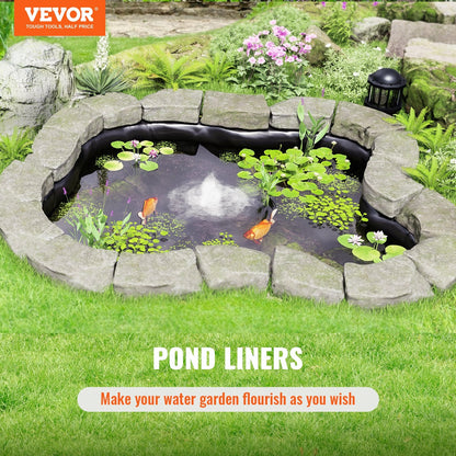 Durable EPDM Pond Liner 6 x 7.6 m for Fish Ponds and Water Features