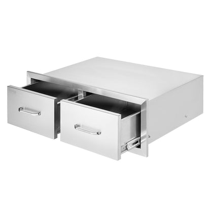 VEVOR Outdoor Kitchen Drawers 30" W x 10" H x 20" D, Horizontal Double BBQ Access