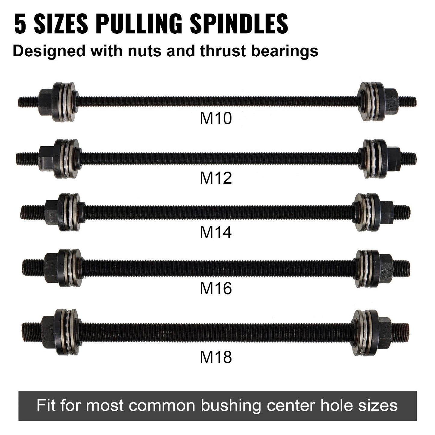 27-Piece Steel Bush Bearing Removal Kit with Metric Sleeves & Storage Case