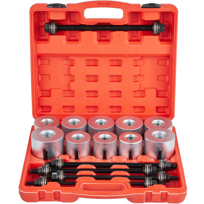 27-Piece Steel Bush Bearing Removal Kit with Metric Sleeves & Storage Case