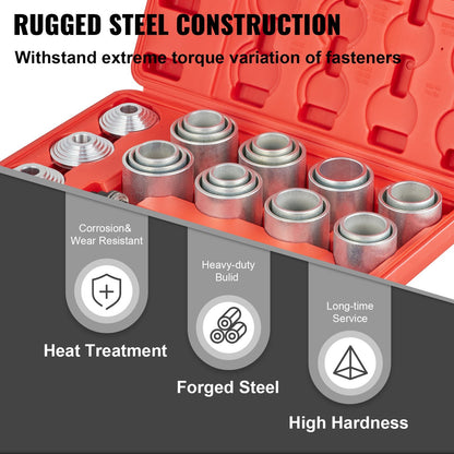 28-Piece Press & Pull Sleeve Kit for Bush Bearing Removal, 45# Steel, with Case