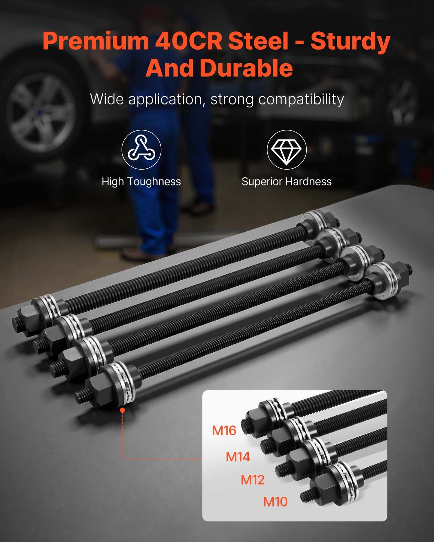 Pull and Press Sleeve Kit, 28 PCS, Steel Bush Removal Insertion Sleeve Tools with Carrying Case, Compatible with LCV and HGV Engines, for Removing and Installing Bushings, Bearings, and Seals