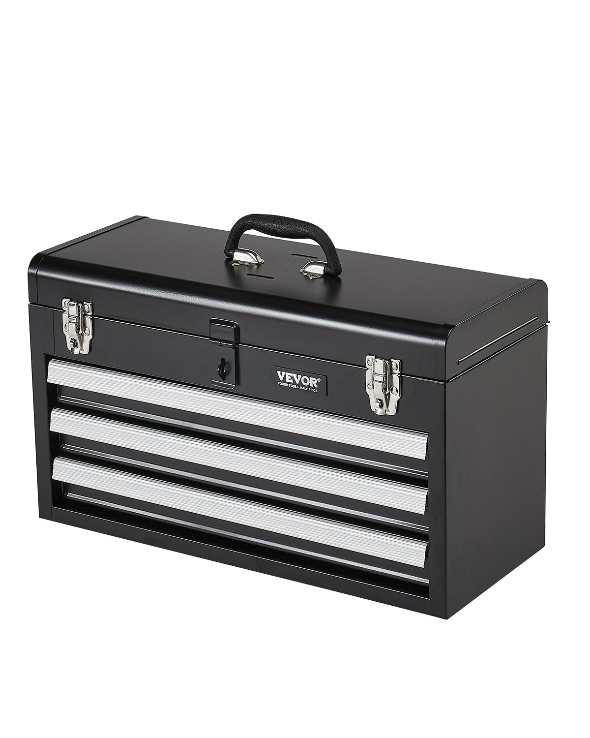 VEVOR Tool Box 520 mm Portable Metal Tool Box with 3 Drawers Tool Organizer