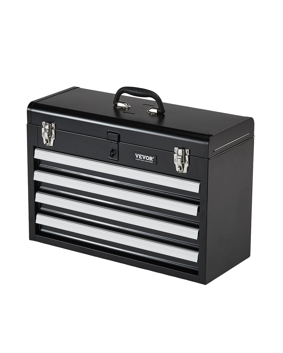 VEVOR Tool Box 520 mm Portable Metal Tool Box with 4 Drawers Tool Organizer