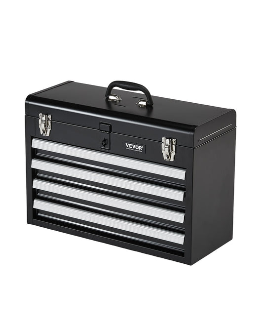 VEVOR Tool Box 520 mm Portable Metal Tool Box with 4 Drawers Tool Organizer