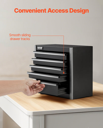 VEVOR Tool Box 218.4 mm Portable Metal Tool Box with 5 Drawers Tool Organizer
