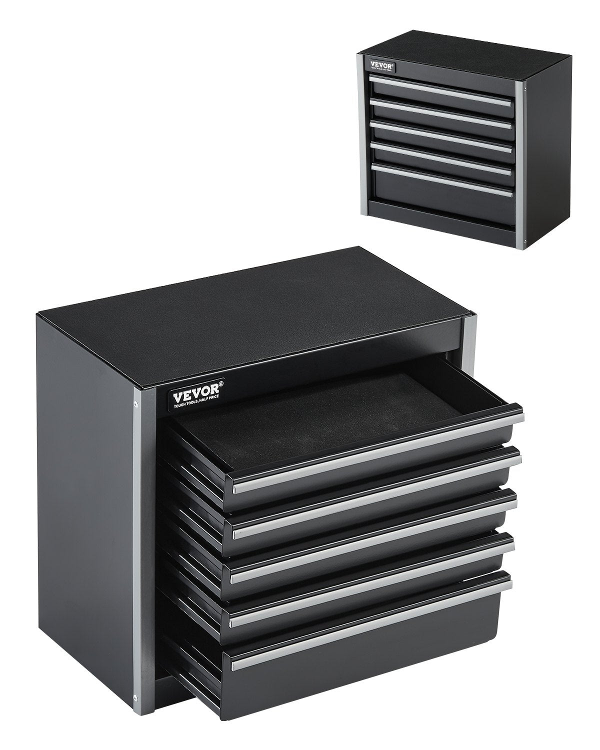 VEVOR Tool Box 218.4 mm Portable Metal Tool Box with 5 Drawers Tool Organizer