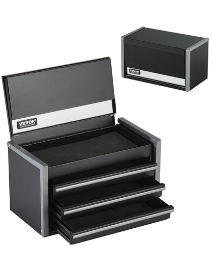 VEVOR Tool Box 218.4 mm Portable Metal Tool Box with 3 Drawers Tool Organizer