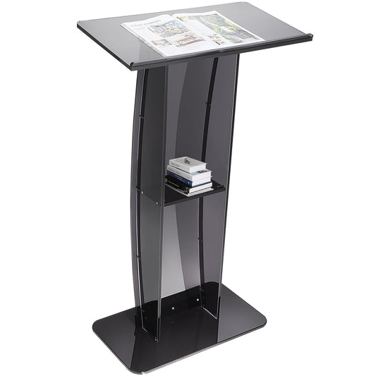 VEVOR Acrylic Podium, 47" Tall, Acrylic Podium Stand with Wide Reading Surface &