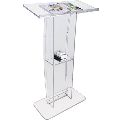VEVOR Acrylic Podium, 47" Tall, Clear Acrylic Podium Stand with Wide Reading Surface