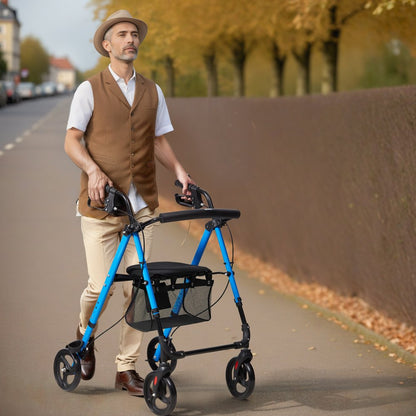 Rollator Walker for Seniors and Adult, Lightweight Aluminum Foldable Rolling Walker with Adjustable Seat and Handle, Out